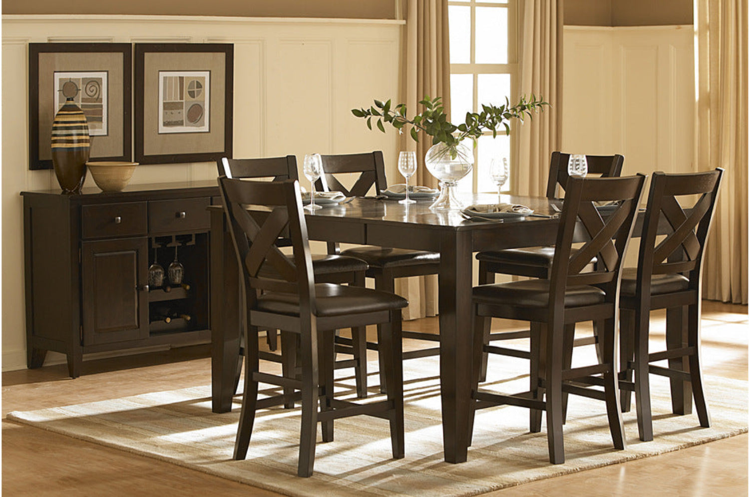 Espresso Wooden dining table set