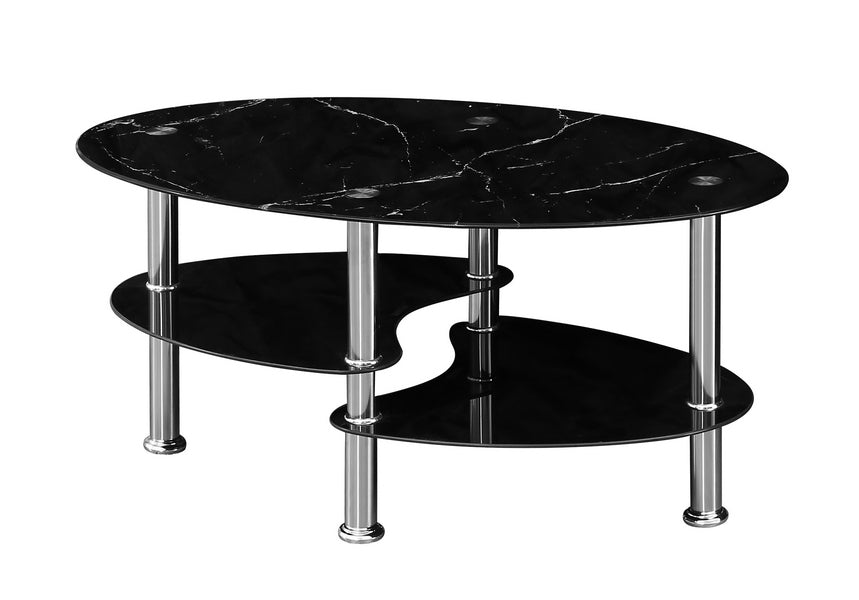 Black Marble Glass Coffee Table 2028