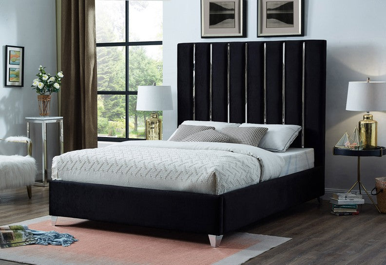 Black Velvet Fabric Bed #5621