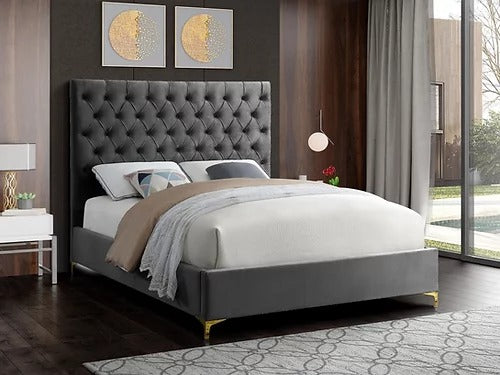 Grey Velvet Bed IF 5640