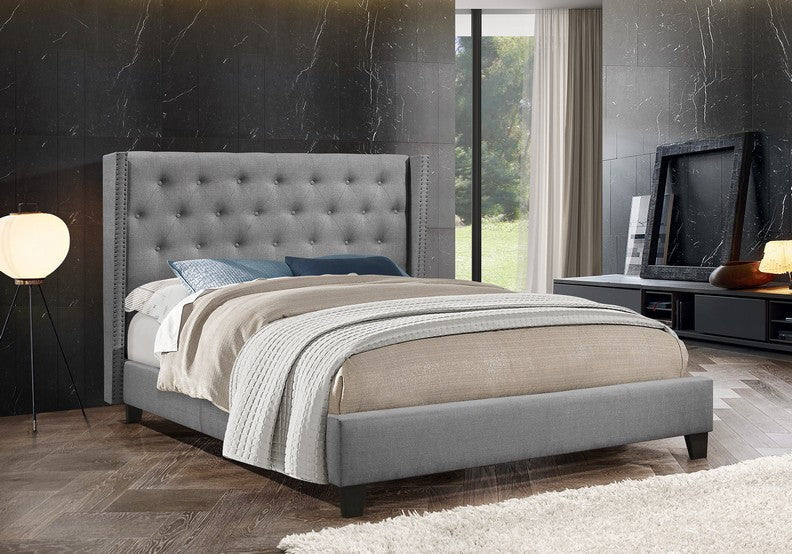 Light Grey Fabric Bed #5801