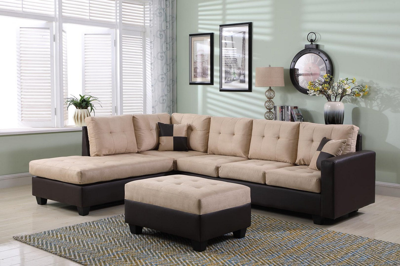 Reversible Sectional Sofa with Ottoman 9420 / 9421