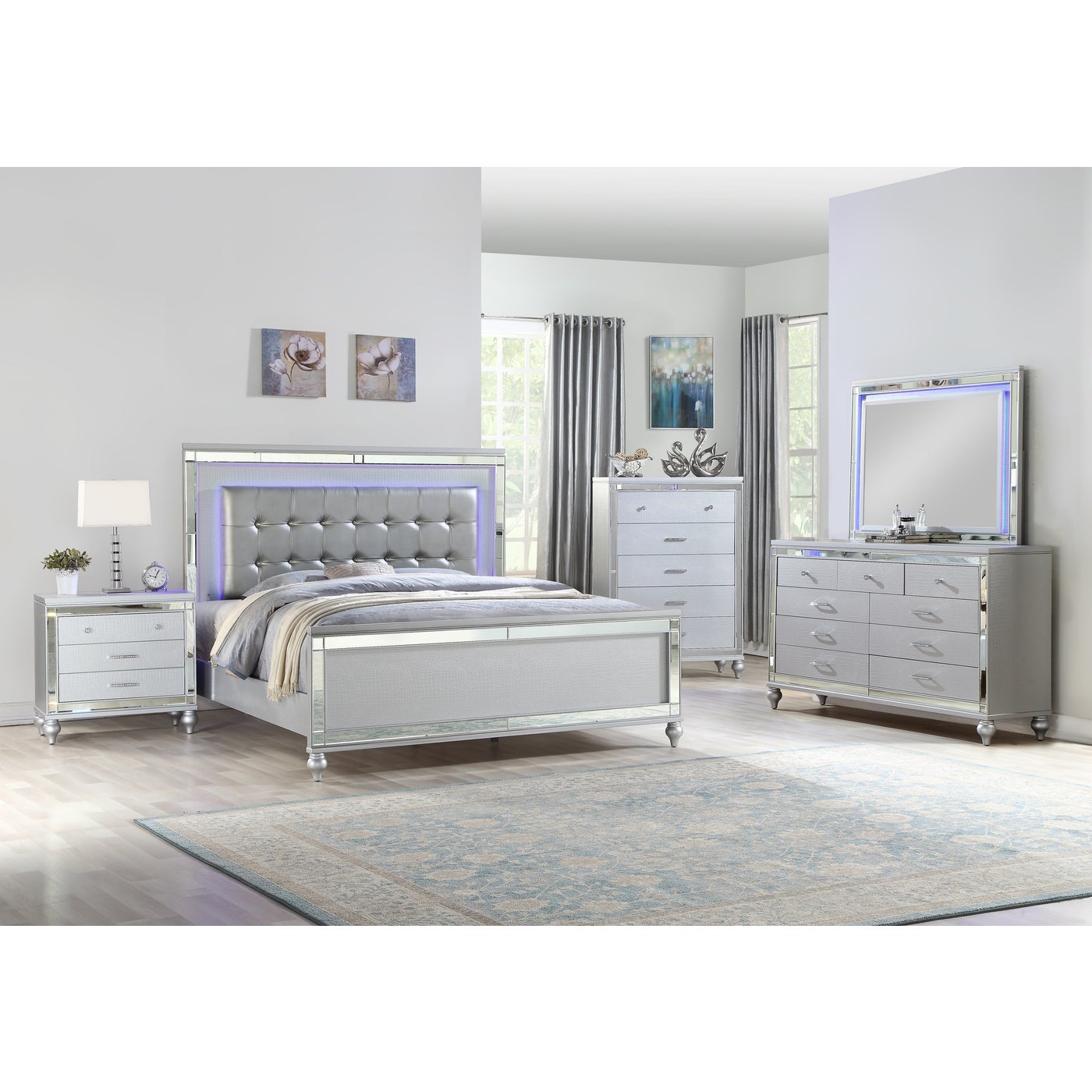 Sterling Bedroom Collection Silver 1714