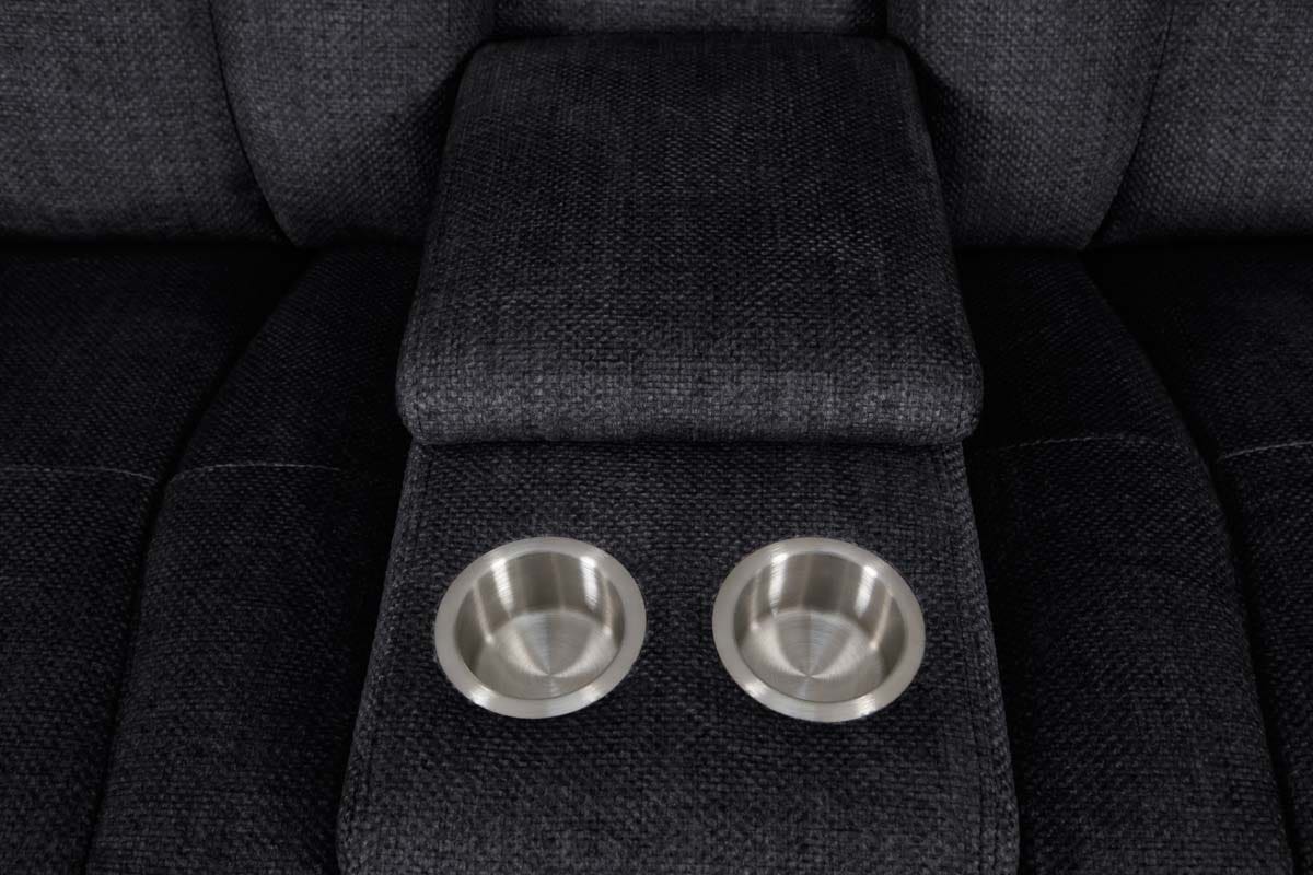 Calvino Dual Power Recliner Sofa Set Dark Grey 8638