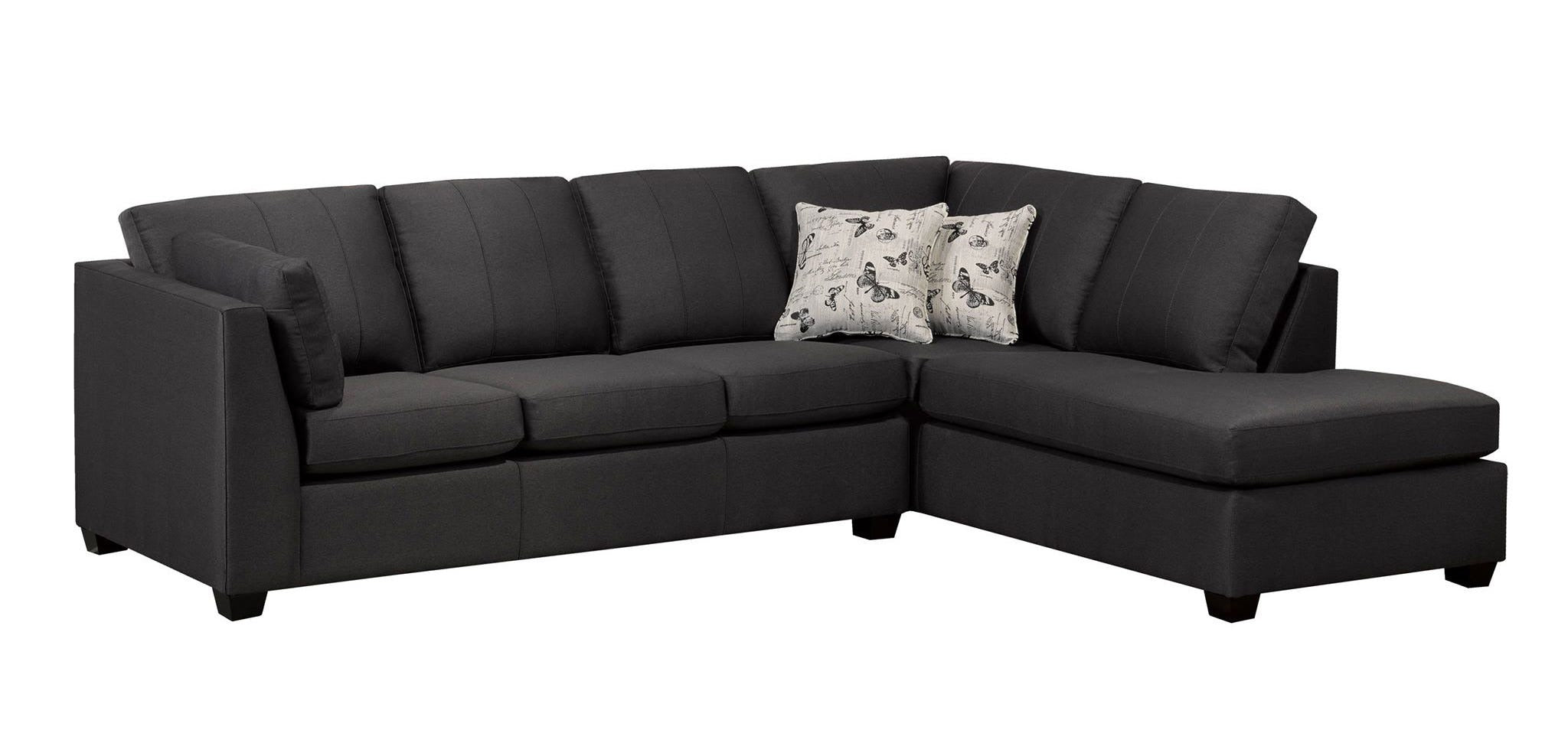 Canadian Made Stanley Dark Grey Fabric Sectional Sofa 9830