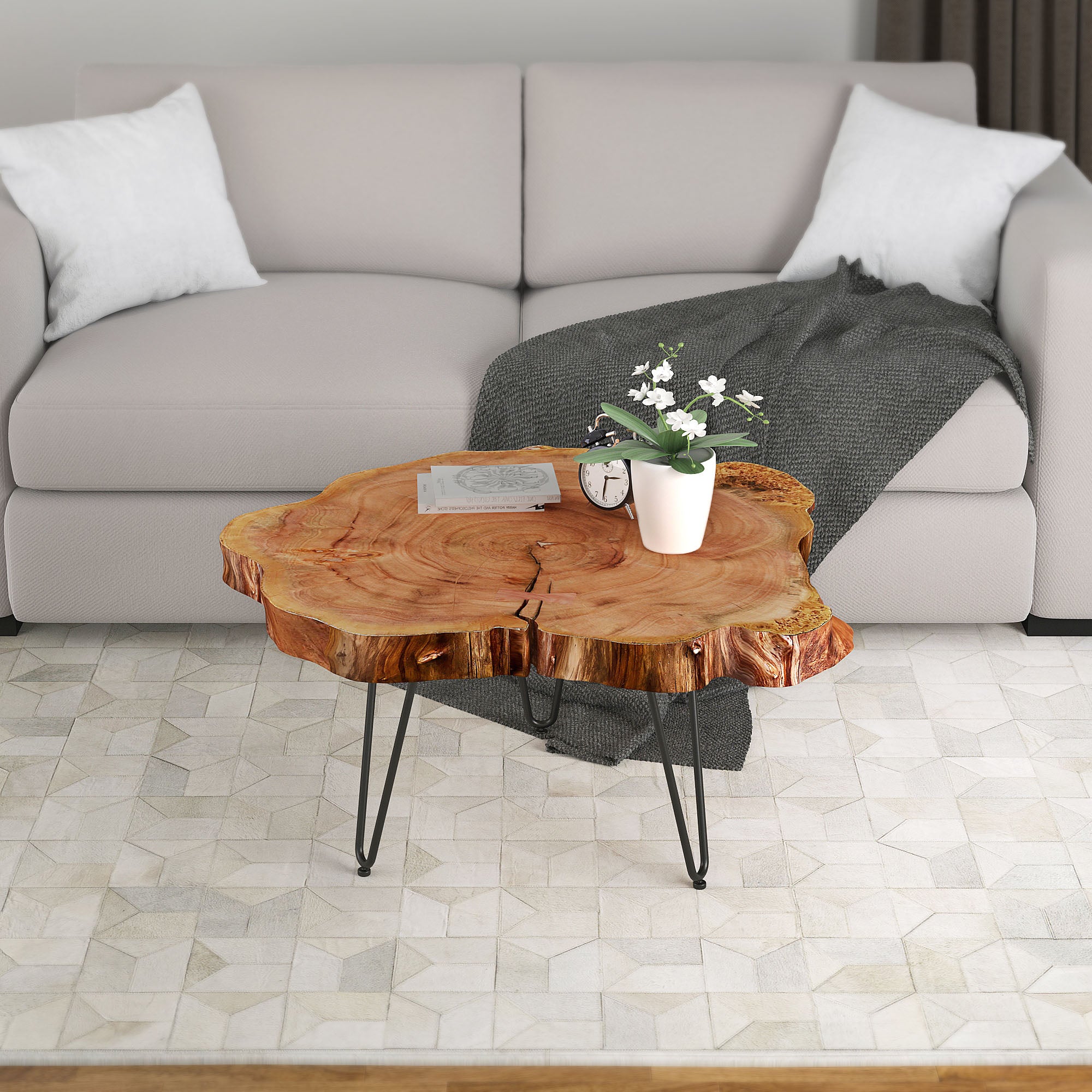 Nila Coffee Table in Natural and Black 301-329NAT