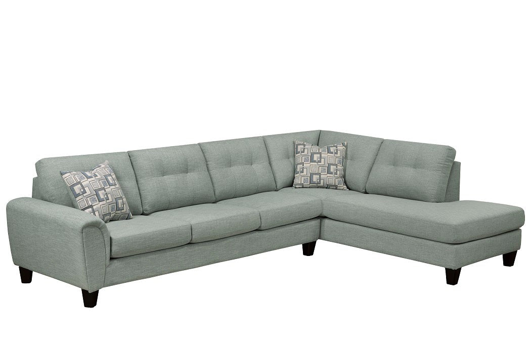 Jaden Collection Fabric Sectional Sofa in Truffle Sage 9825