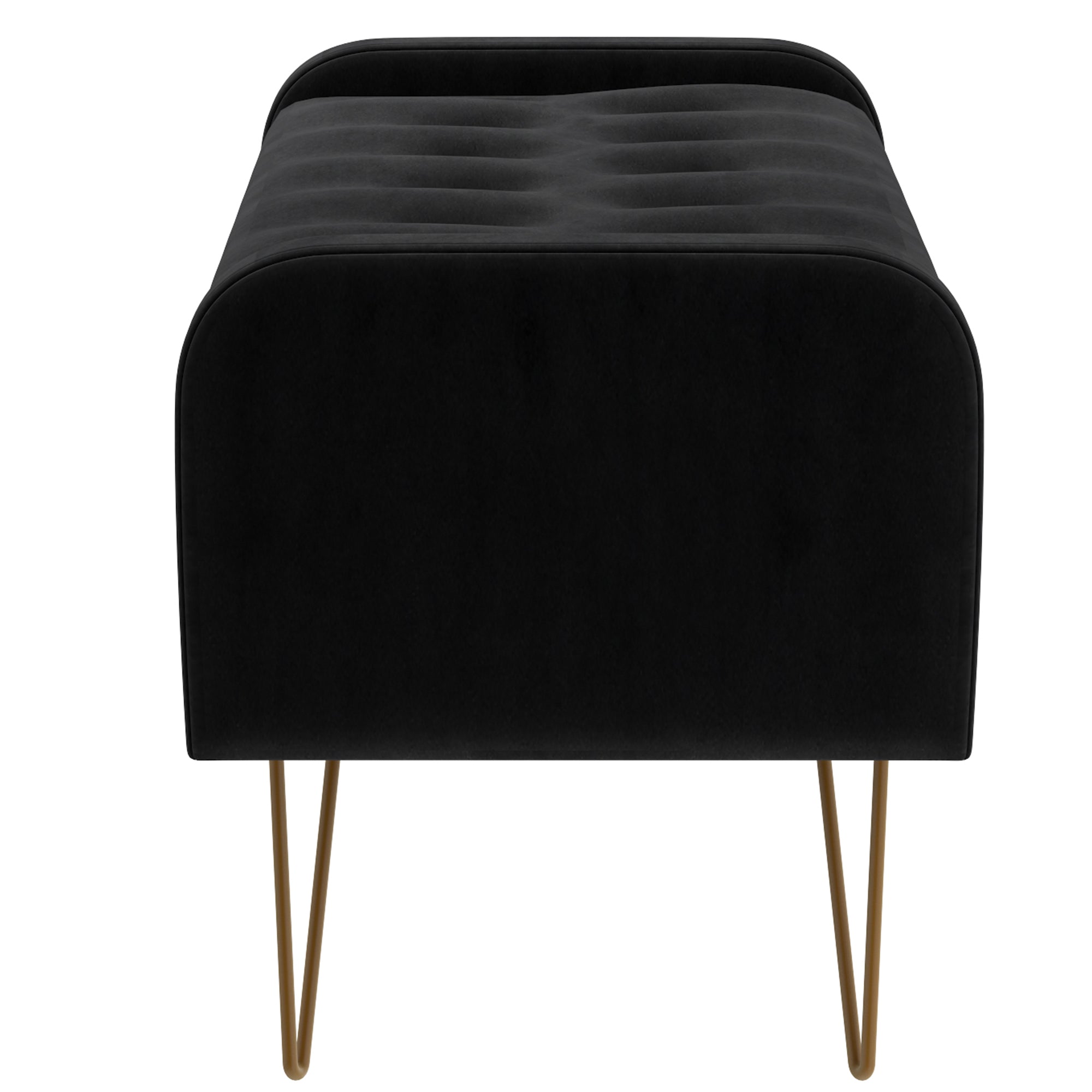 Sabel Storage Ottoman/Bench in Black and Aged Gold 402-549BLK/GL