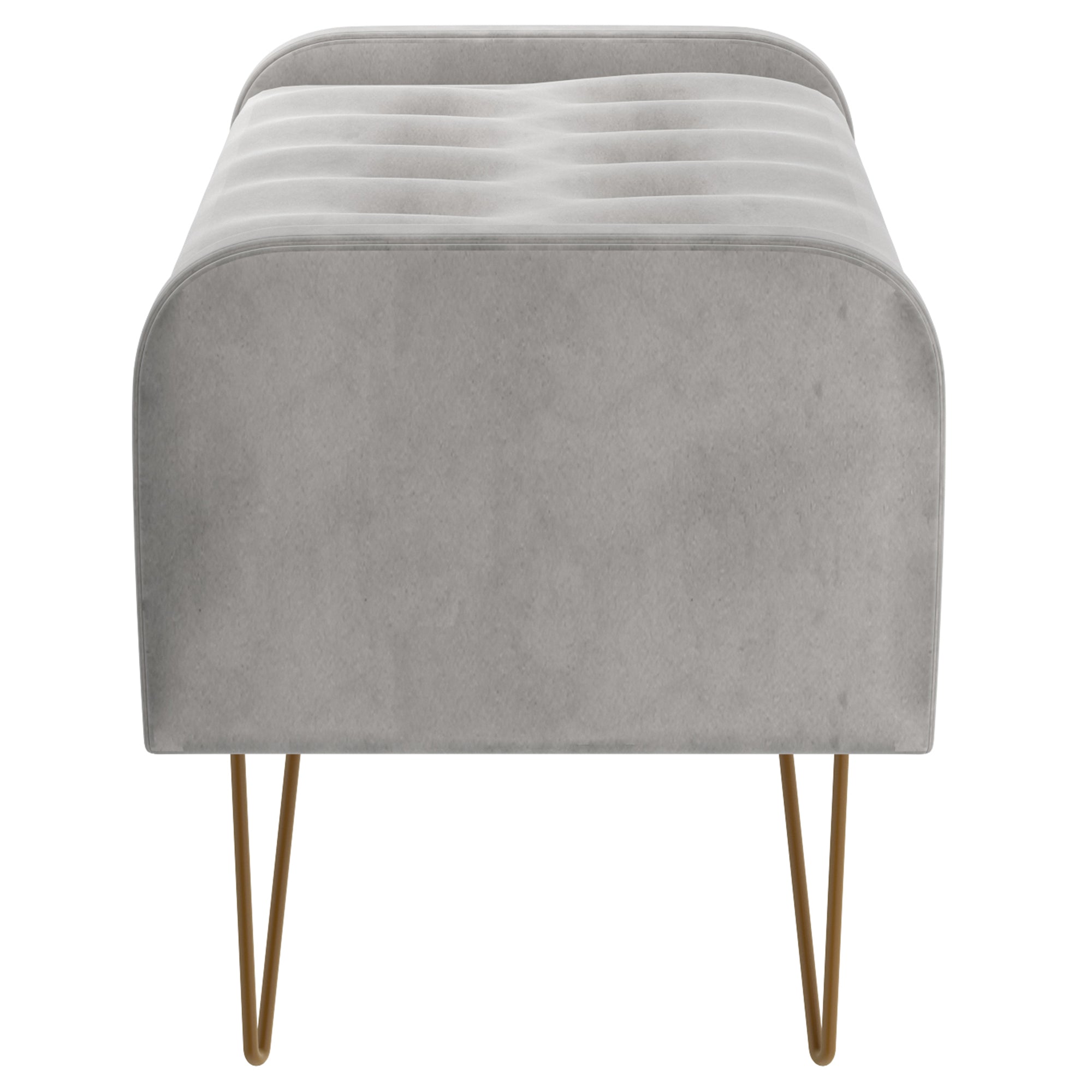 Sabel Storage Ottoman/Bench in Grey and Aged Gold 402-549GRY/GL
