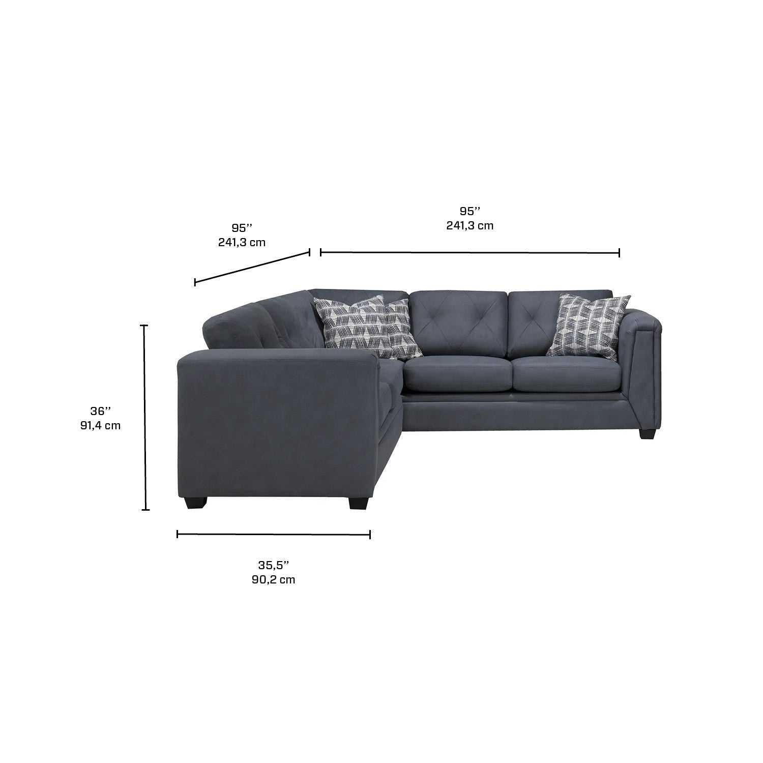 Ajax Canadian Made Sectional Sofa Denim 9822