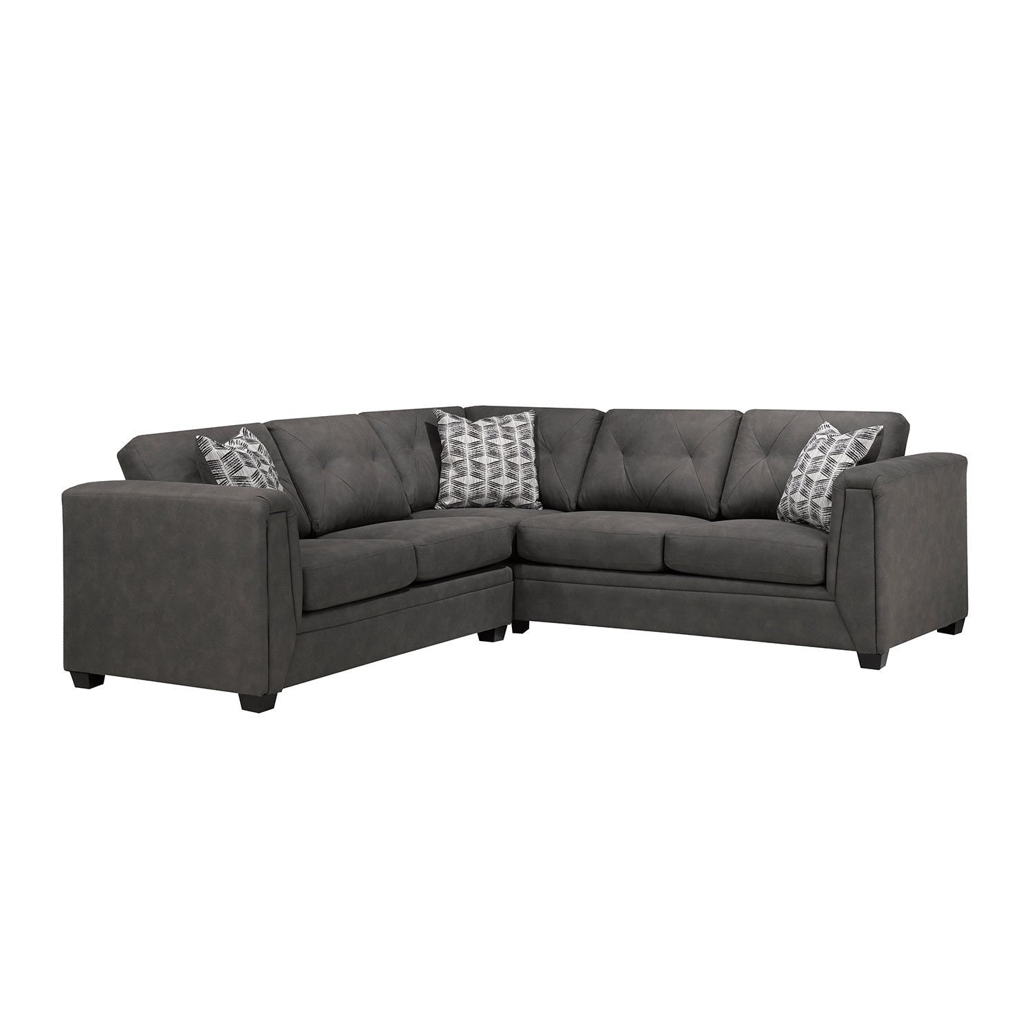 Ajax Canadian Made Sectional Sofa Charcoal 9822