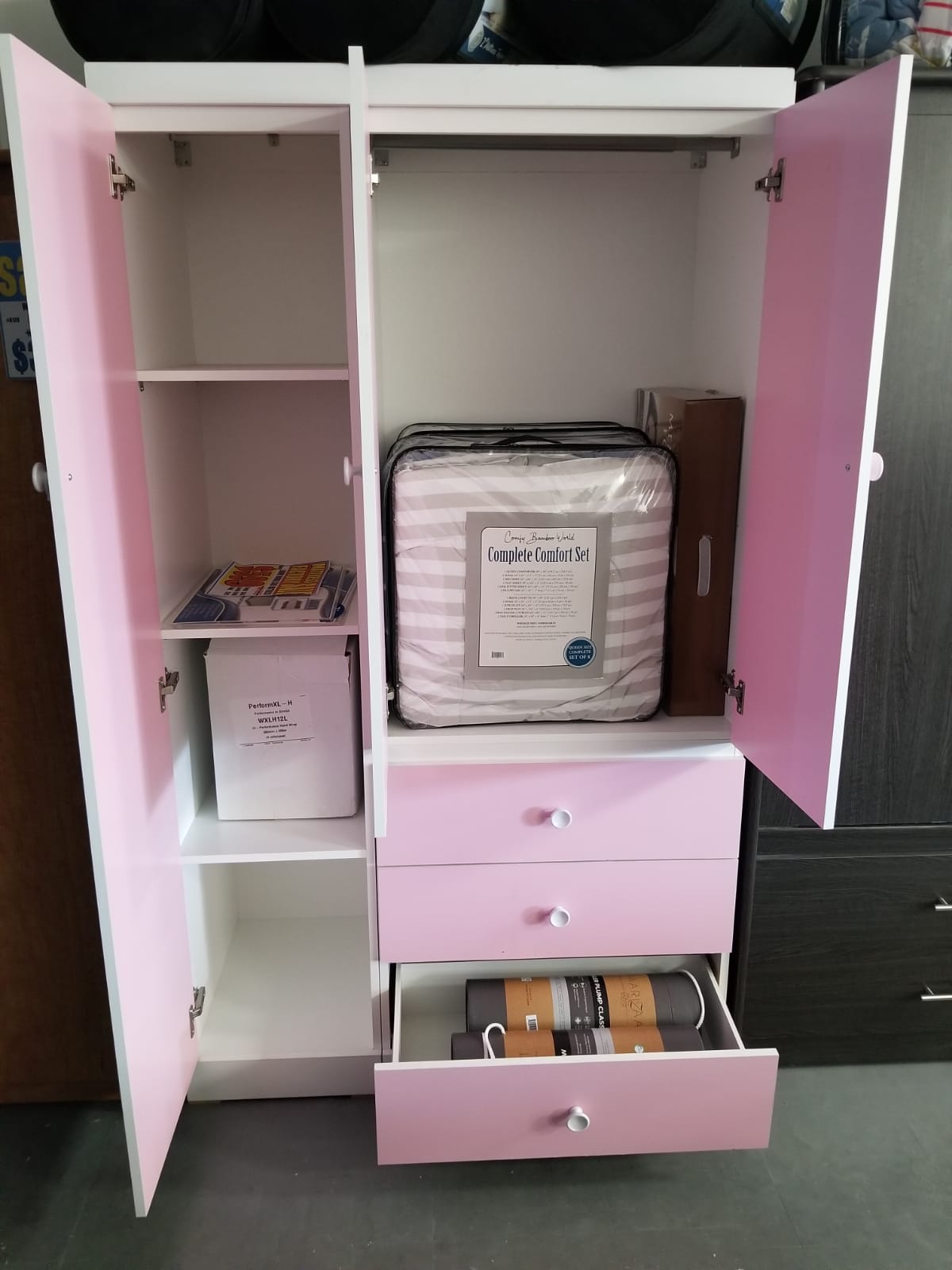 Canadian Made Armoire White & Pink 9000