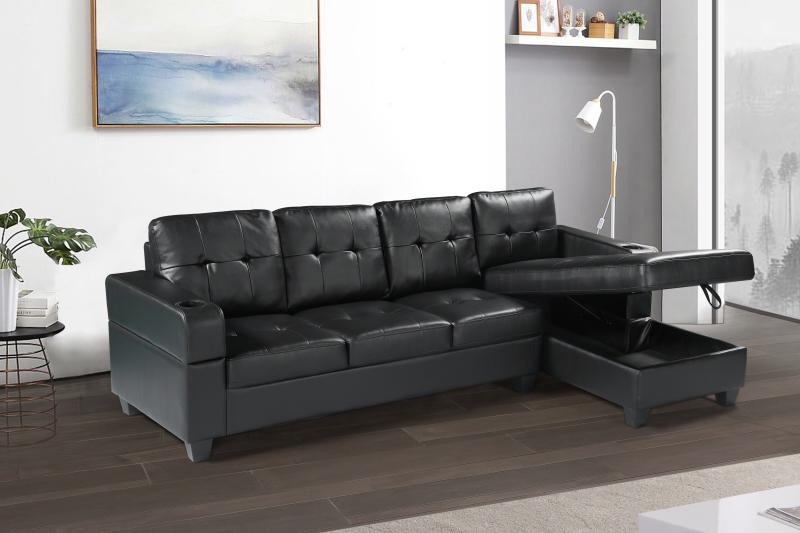 sectional sofa black right