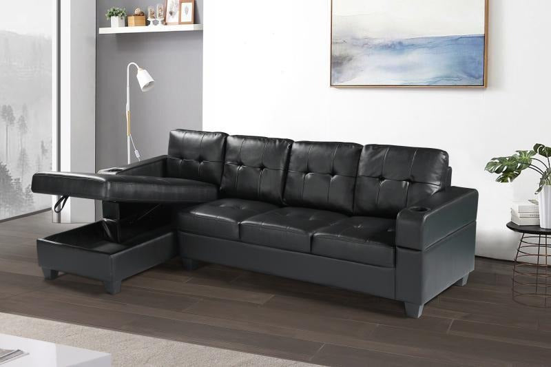 sectional sofa black left
