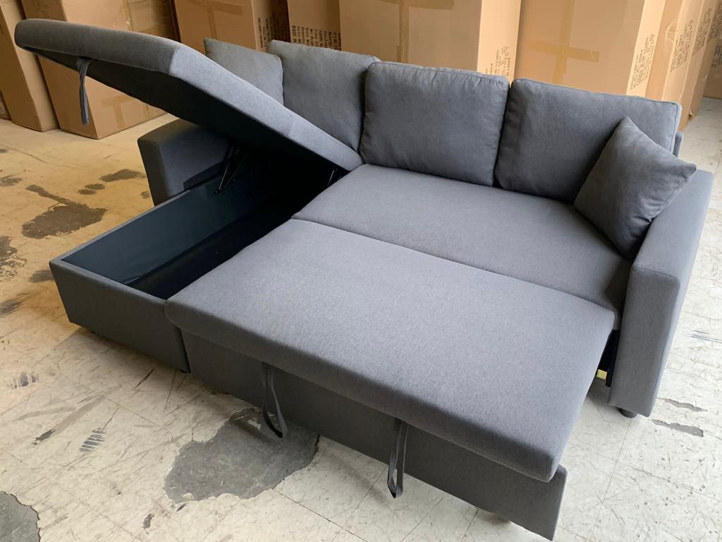 grey fabric sofa bed 2