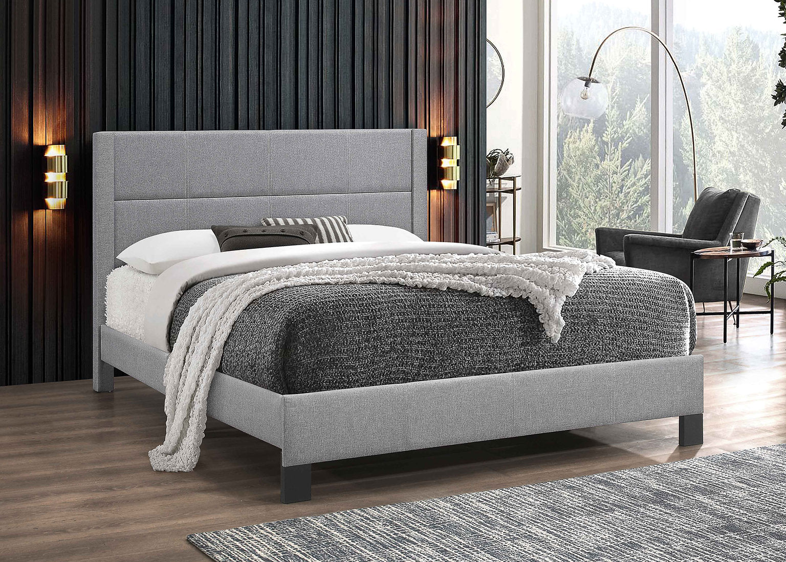 Light Grey Fabric Bed IF 5354