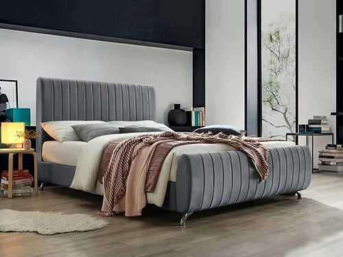 Grey Velvet Bed IF 5675