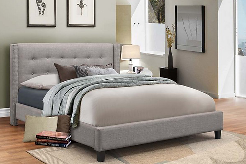 Grey Fabric Bed Queen 189