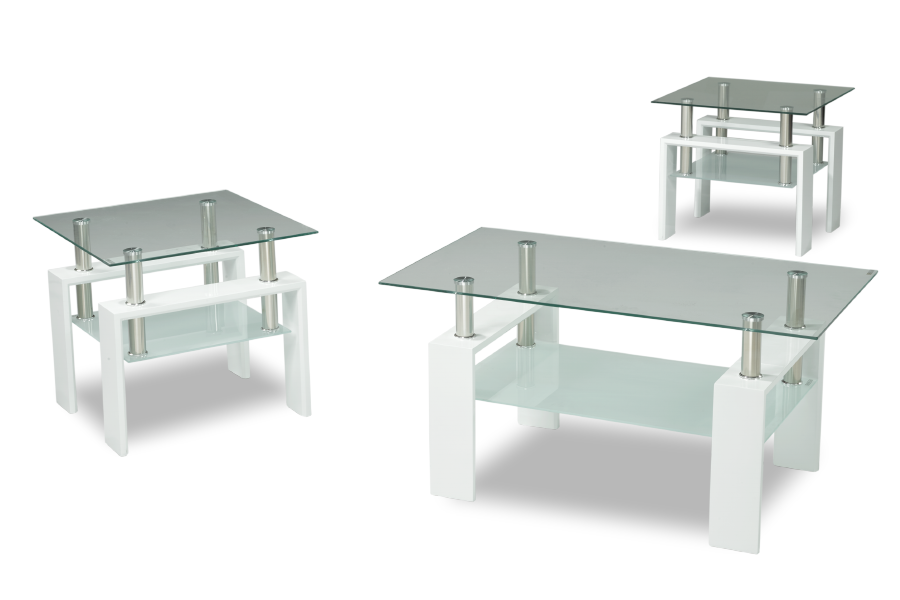 Glossy White Tempered Glass Coffee Table Collection 2013