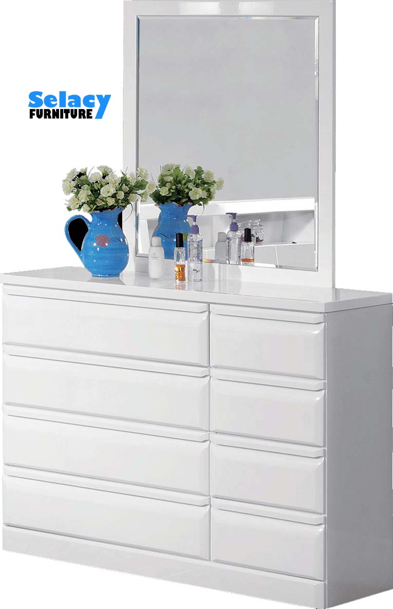 Eyes White lacquer bedroom collection