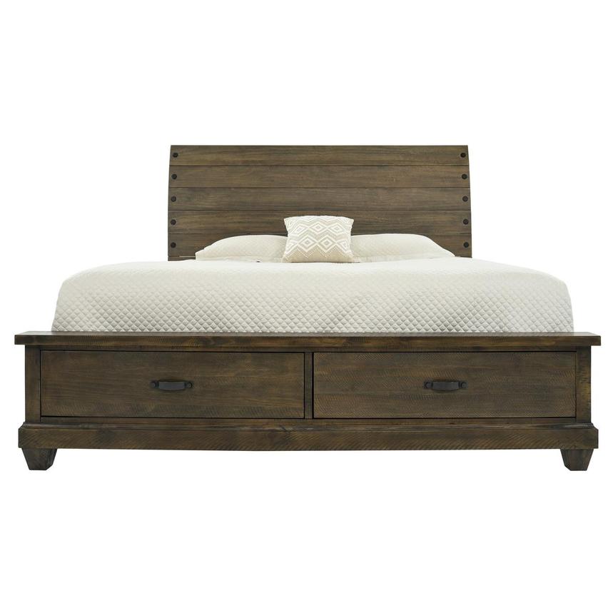 Rylee Bed With Storage Drawer Dark Brown 1061