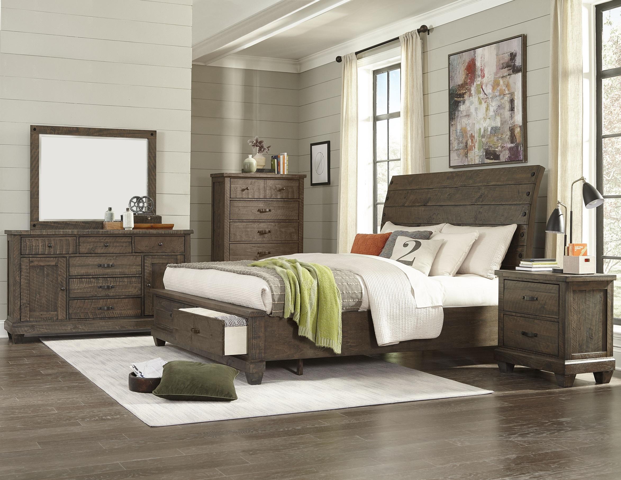 Rylee Bed With Storage Drawer Dark Brown 1061